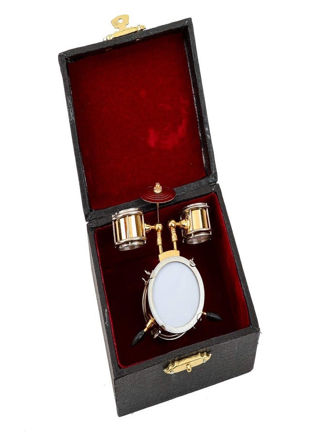 Dselvgvu Miniature Drum with Case - Gold, Mini Percussion Musical Instrument - Mini Drum - Miniature Dollhouse Model - Christmas Ornament and Gift - Image 3